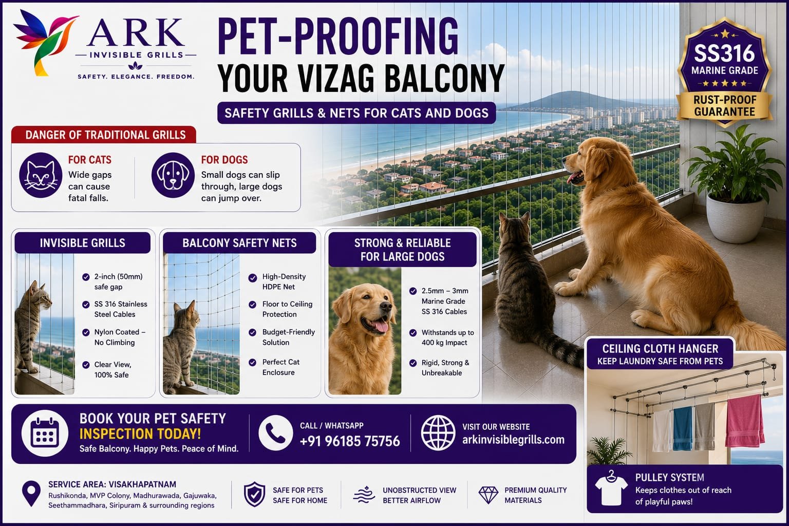 Pet-Proofing Your Vizag Balcony: Safety Grills and Nets for Cats and Dogs